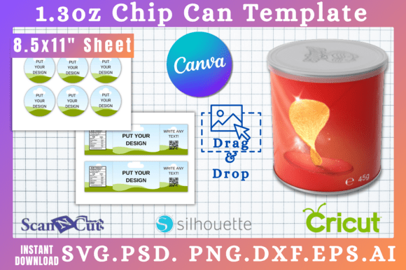 1.3oz Chip Can Label Set SVG Templates