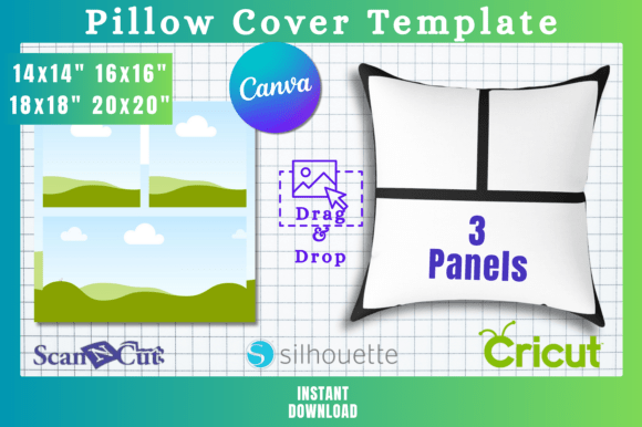 3 Panel Photo Pillow Cover Template