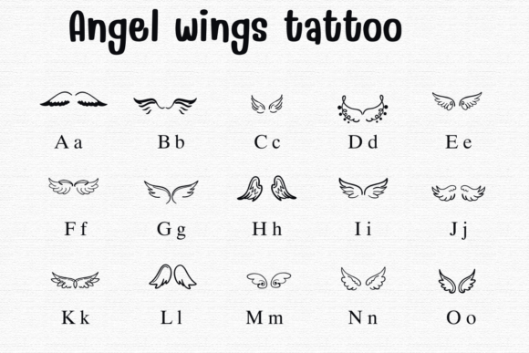 Angel Wings Tattoo Font - Preview 1