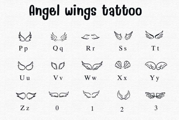 Angel Wings Tattoo Font - Preview 2