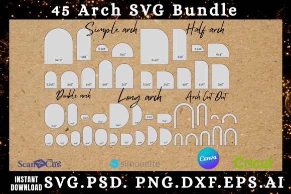 Arch Shapes Bundle SVG & Canva Template