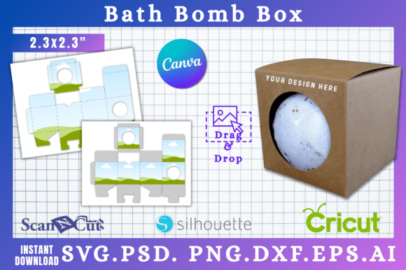 Bath Bomb Box SVG & Canva Template