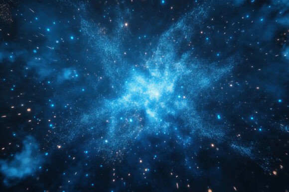 Blue Stars in Space Background Wallpaper