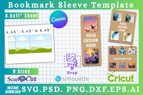 Bookmark Sleeve Display Cards Template