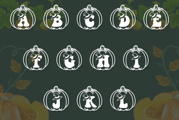 Groovy Witch and Pumpkin Font PNG with transparent background - Preview 1