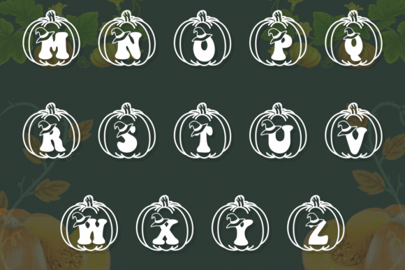 Groovy Witch and Pumpkin Font PNG with transparent background - Preview 2
