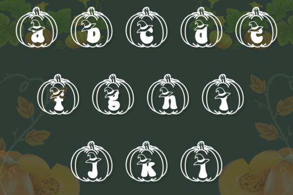 Groovy Witch and Pumpkin Font PNG with transparent background - Preview 3
