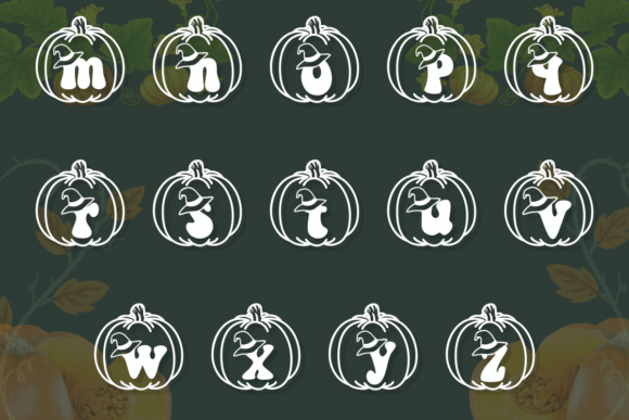 Groovy Witch and Pumpkin Font PNG with transparent background - Preview 4