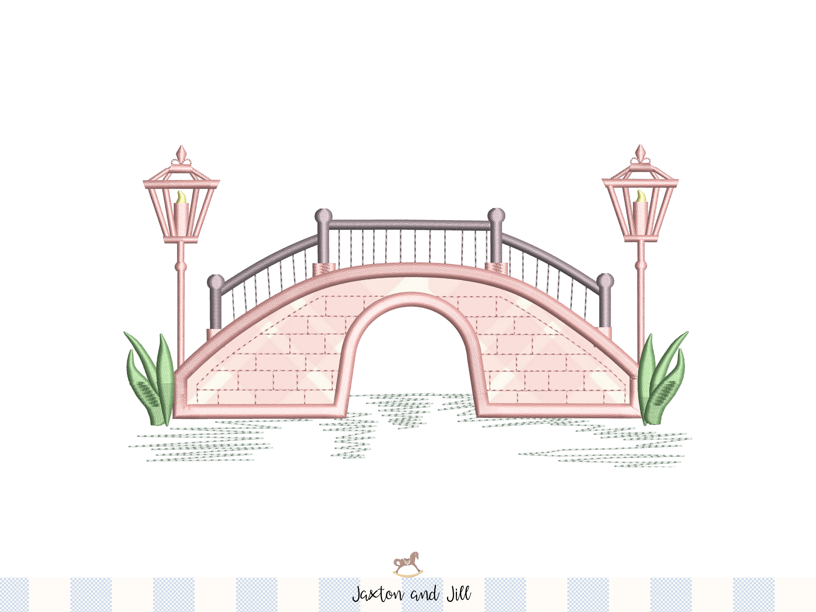 Romantic Bridge Embroidery Design