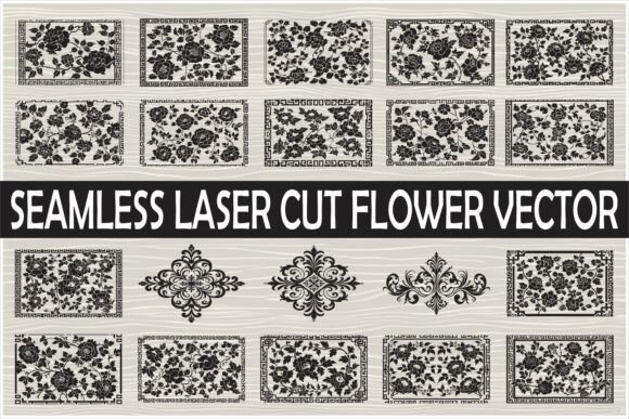 Seamless Vintage Lasercut Floral Designs