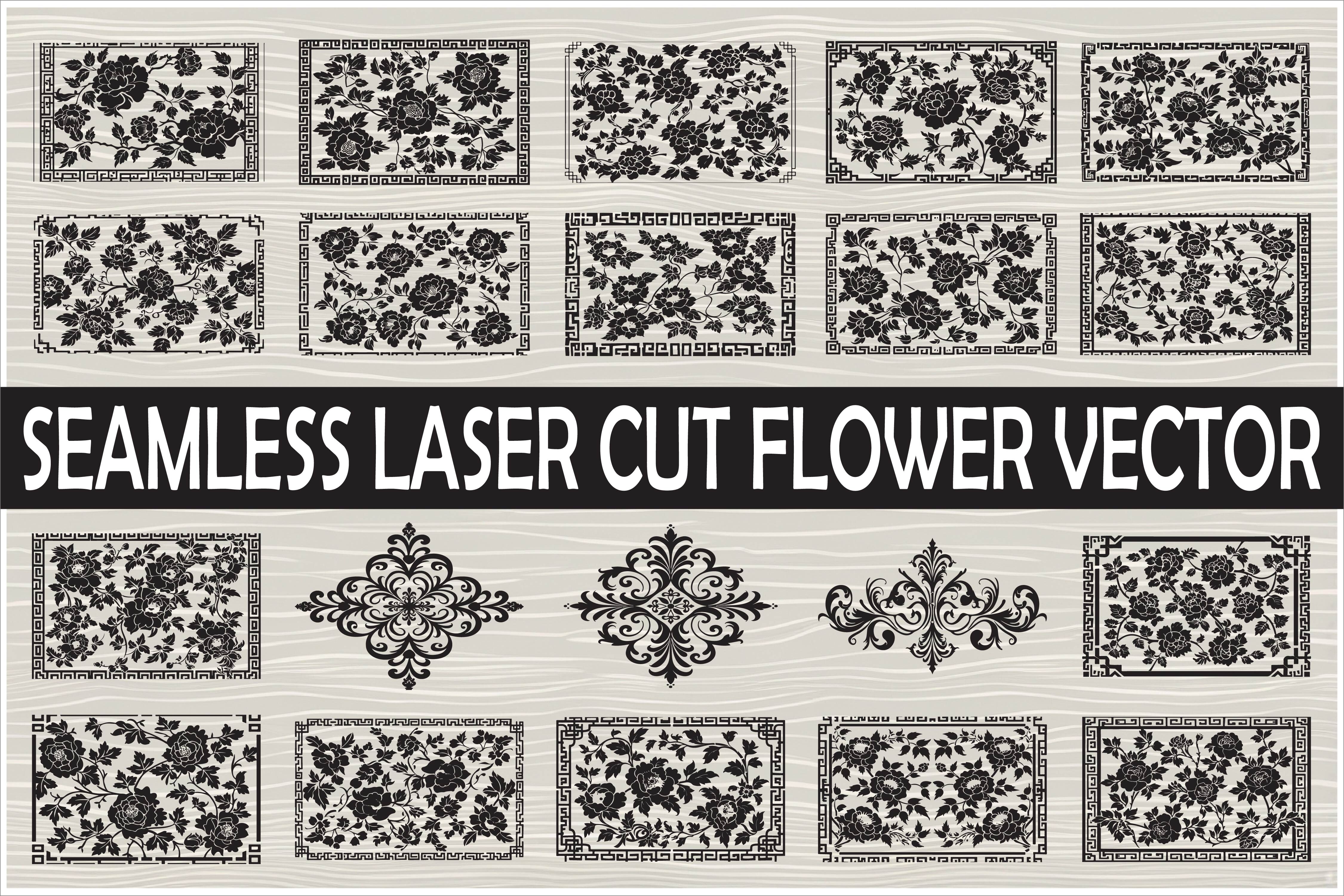 Seamless Vintage Lasercut Floral Designs