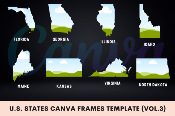 United States Canva Frames Template Graphic Canva By DigicraftsStudio