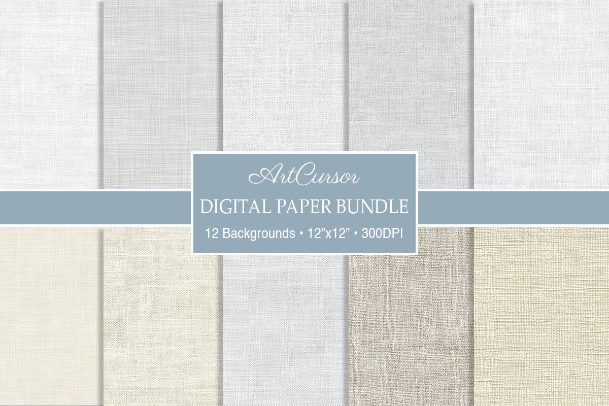 White Linen Canvas Digital Paper Texture