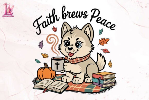 Faith Brews Peace PNG Grafik Druck-Vorlagen Von Little Lady Design