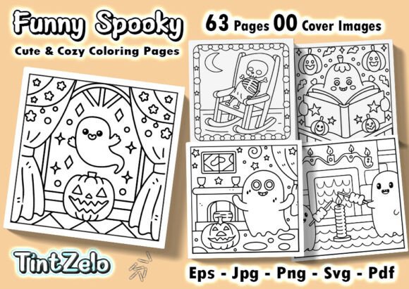 Funny Spooky Cute & Cozy Coloring Pages