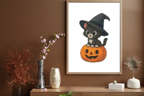 Halloween Kitten on Pumpkin