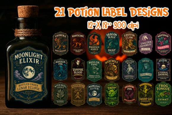 Halloween Potion Label Bundle Stickers