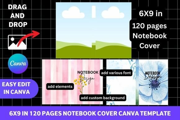 KDP Book Cover Template 6x9 in