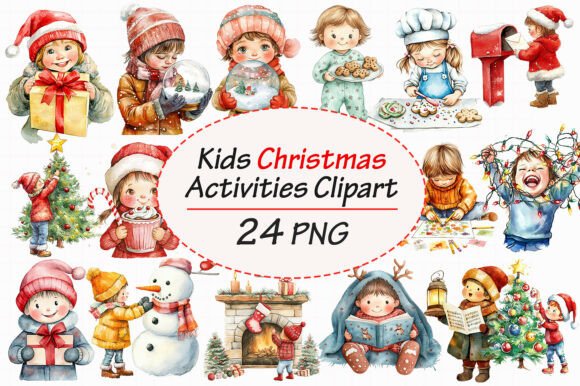 Kids Christmas Activities Clipart