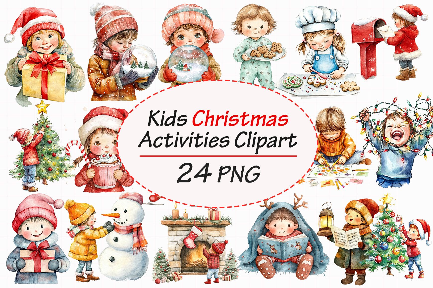 Kids Christmas Activities Clipart