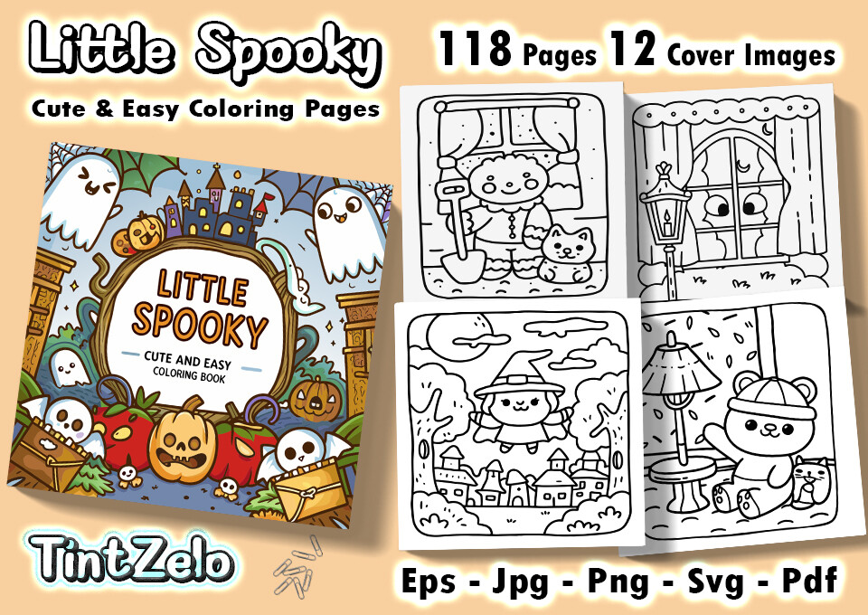 Little Spooky Cute & Easy Coloring Pages
