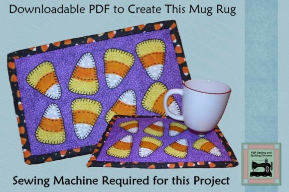 PDF Pattern for Candy Corn Mug Rug