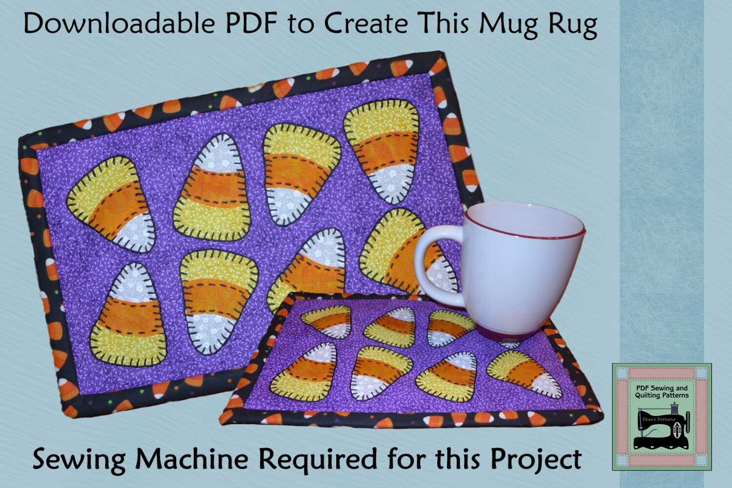PDF Pattern for Candy Corn Mug Rug