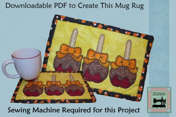 PDF Pattern for Caramel Apple Mug Rug