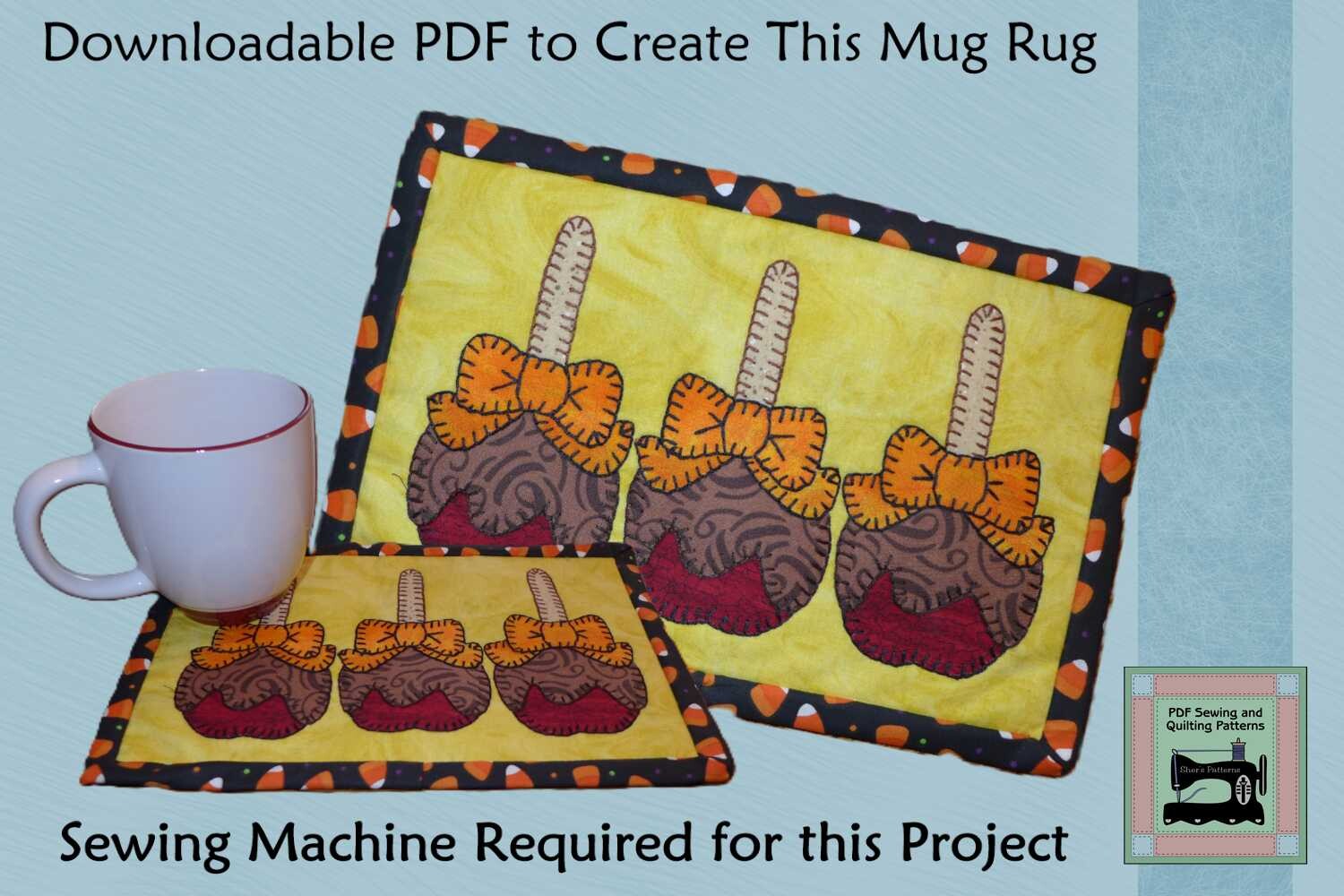 PDF Pattern for Caramel Apple Mug Rug