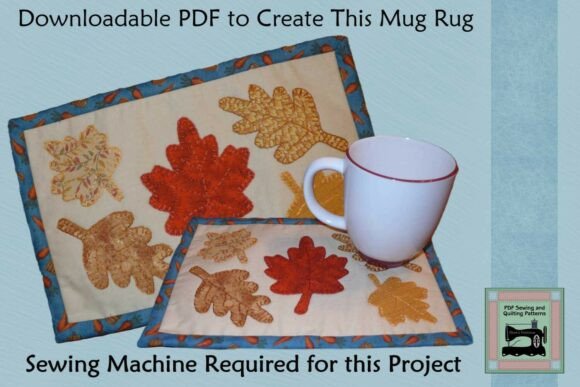 PDF Pattern for Fall Leaves Mug Rug