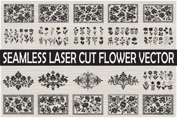 Seamless Vintage Lasercut Floral Designs
