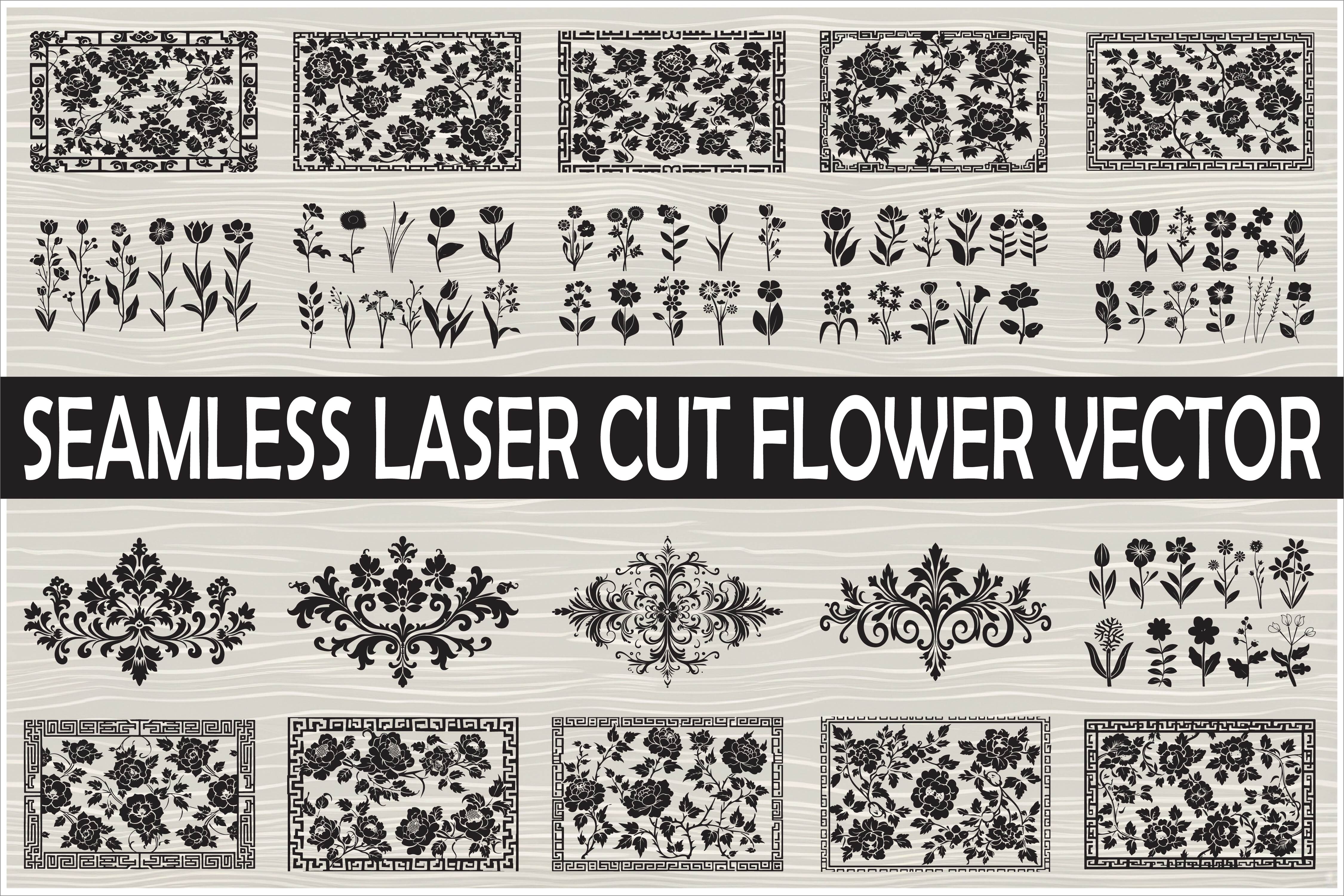 Seamless Vintage Lasercut Floral Designs