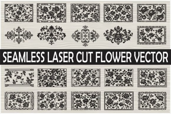 Seamless Vintage Lasercut Floral Designs