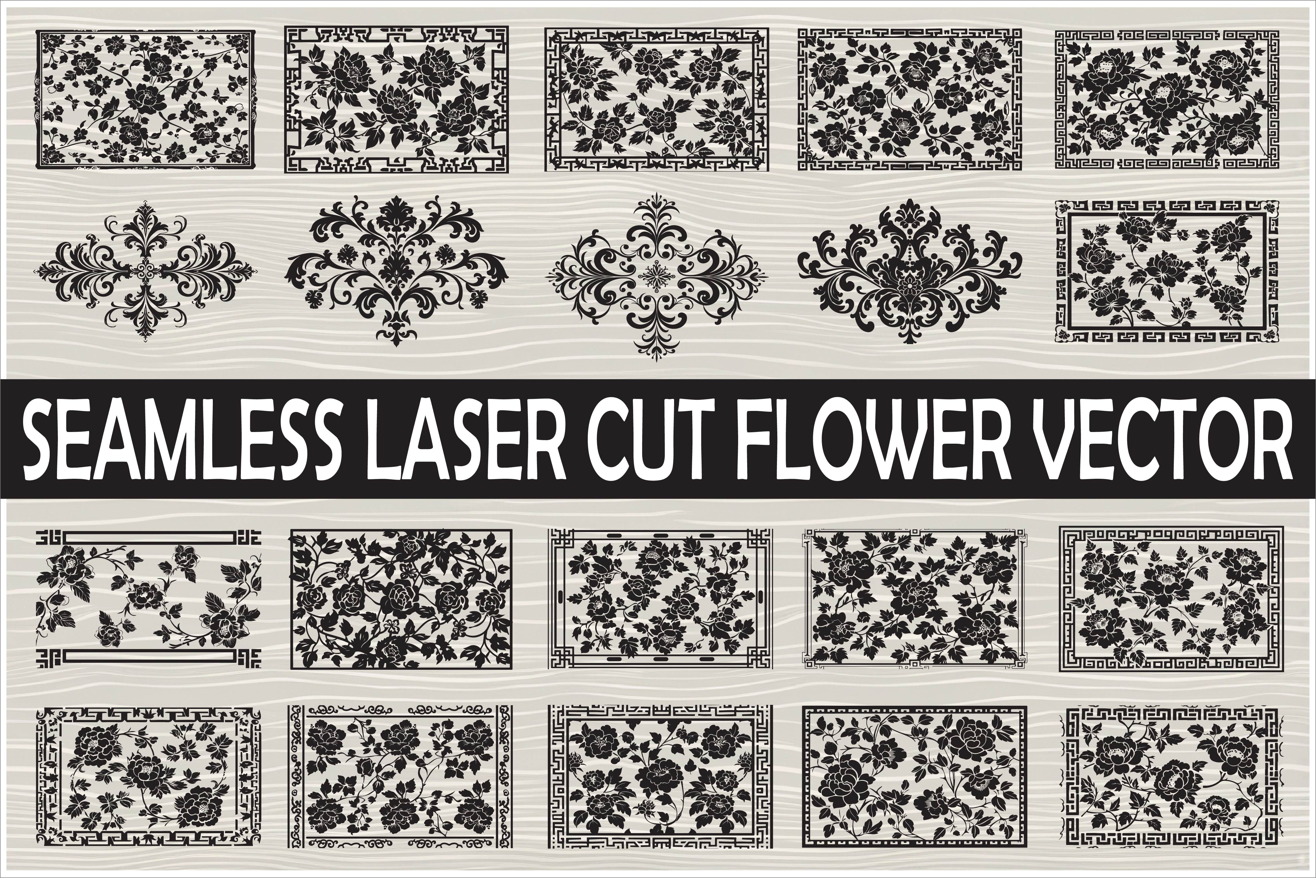 Seamless Vintage Lasercut Floral Designs
