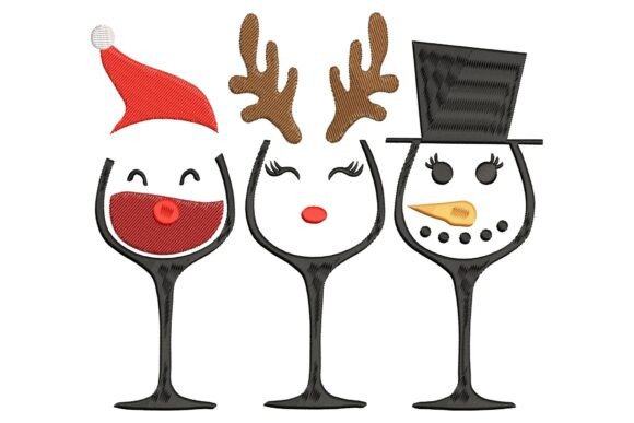 Wine Glasses Christmas