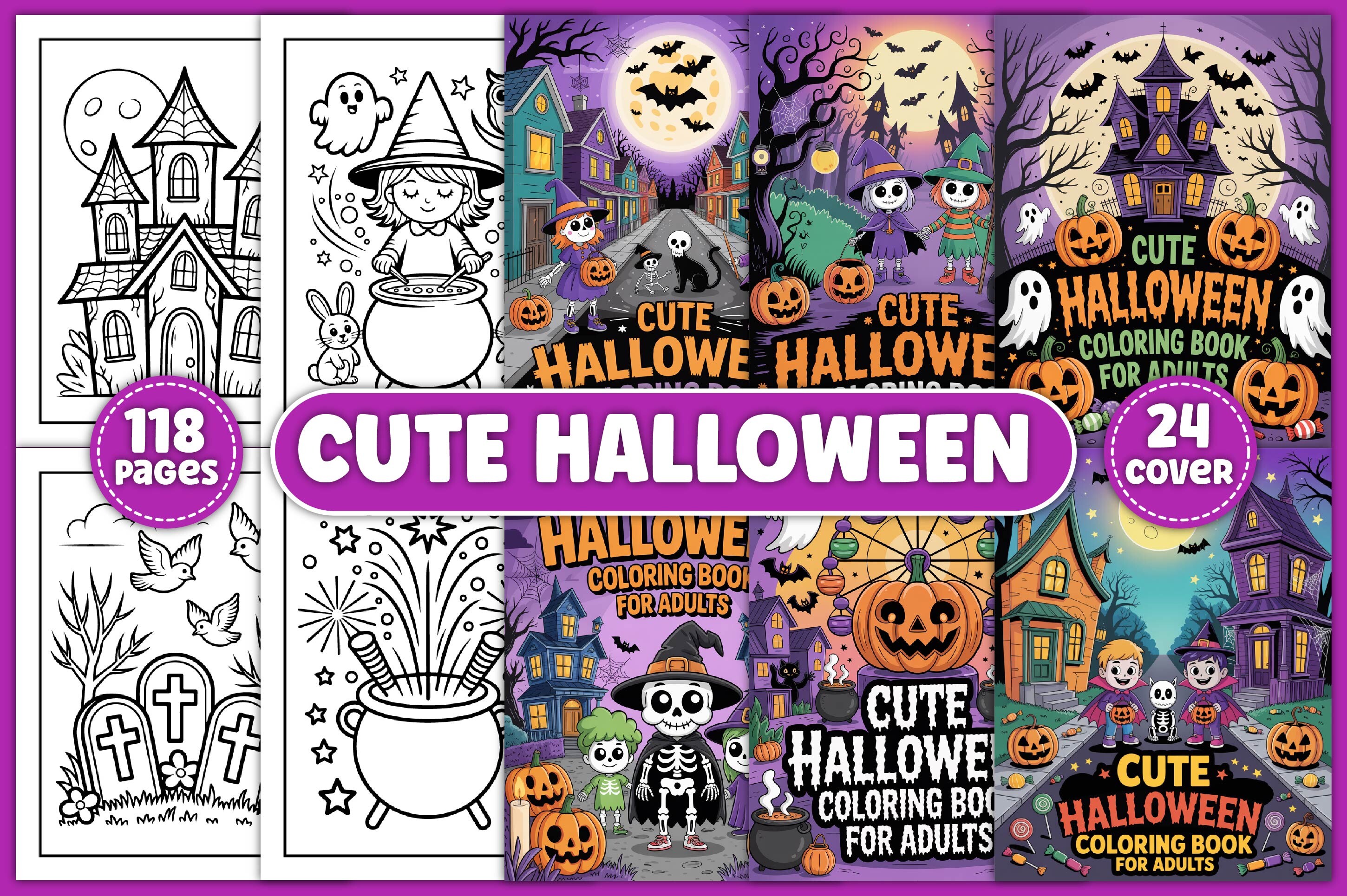 118+ Cute Halloween Coloring Book