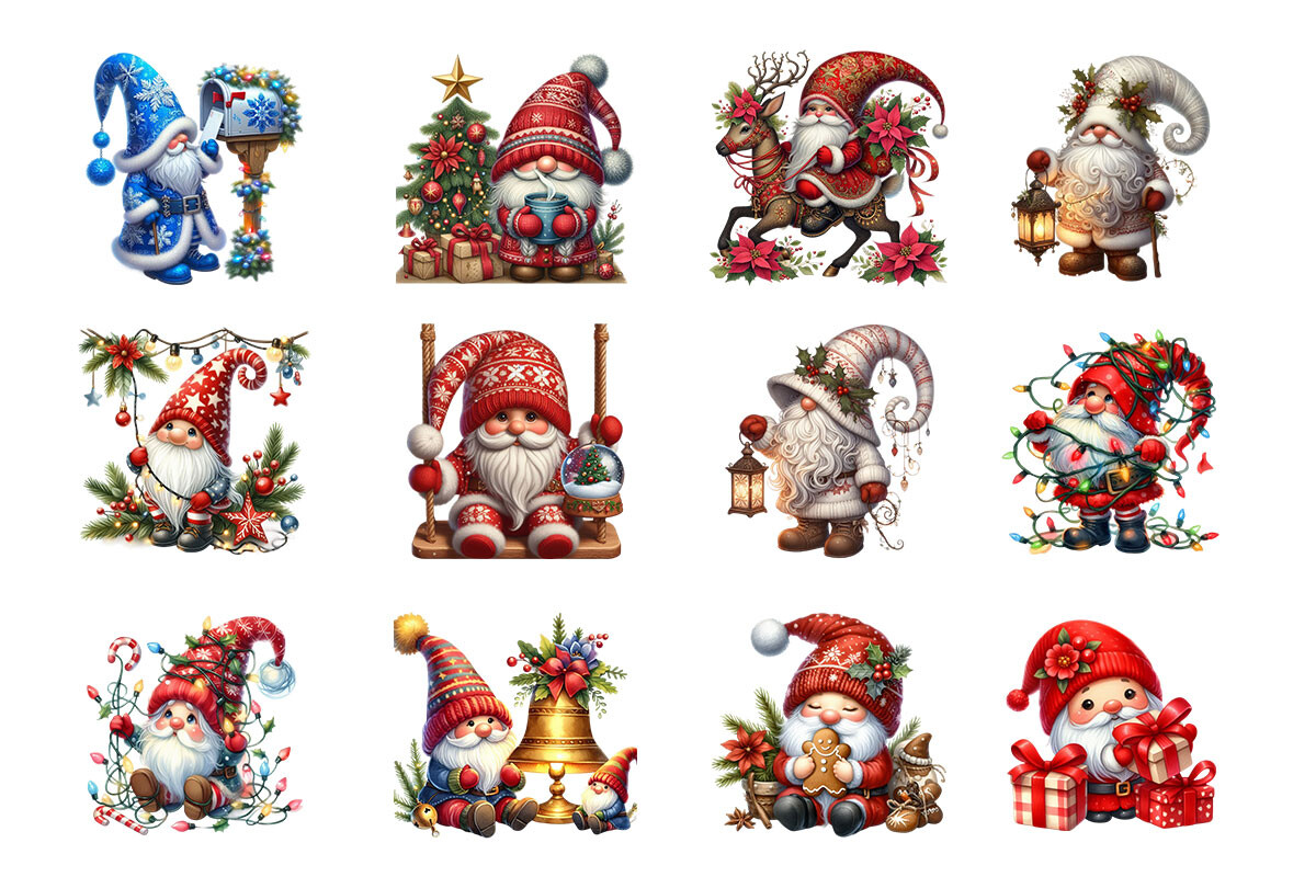 Christmas Gnome Clipart Bundle Graphic by SVG_Huge · Creative Fabrica