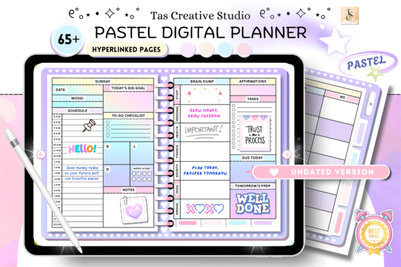 Digital Planner Cute Pastel ( Undated )