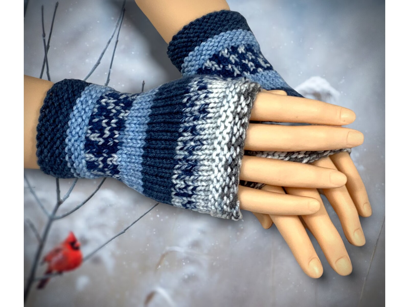 Easy Knit on 2 Needles Fingerless Gloves
