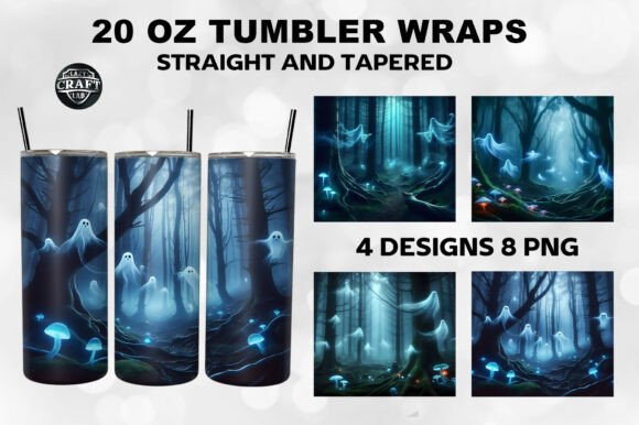 Forest Ghosts Halloween Tumbler Wraps