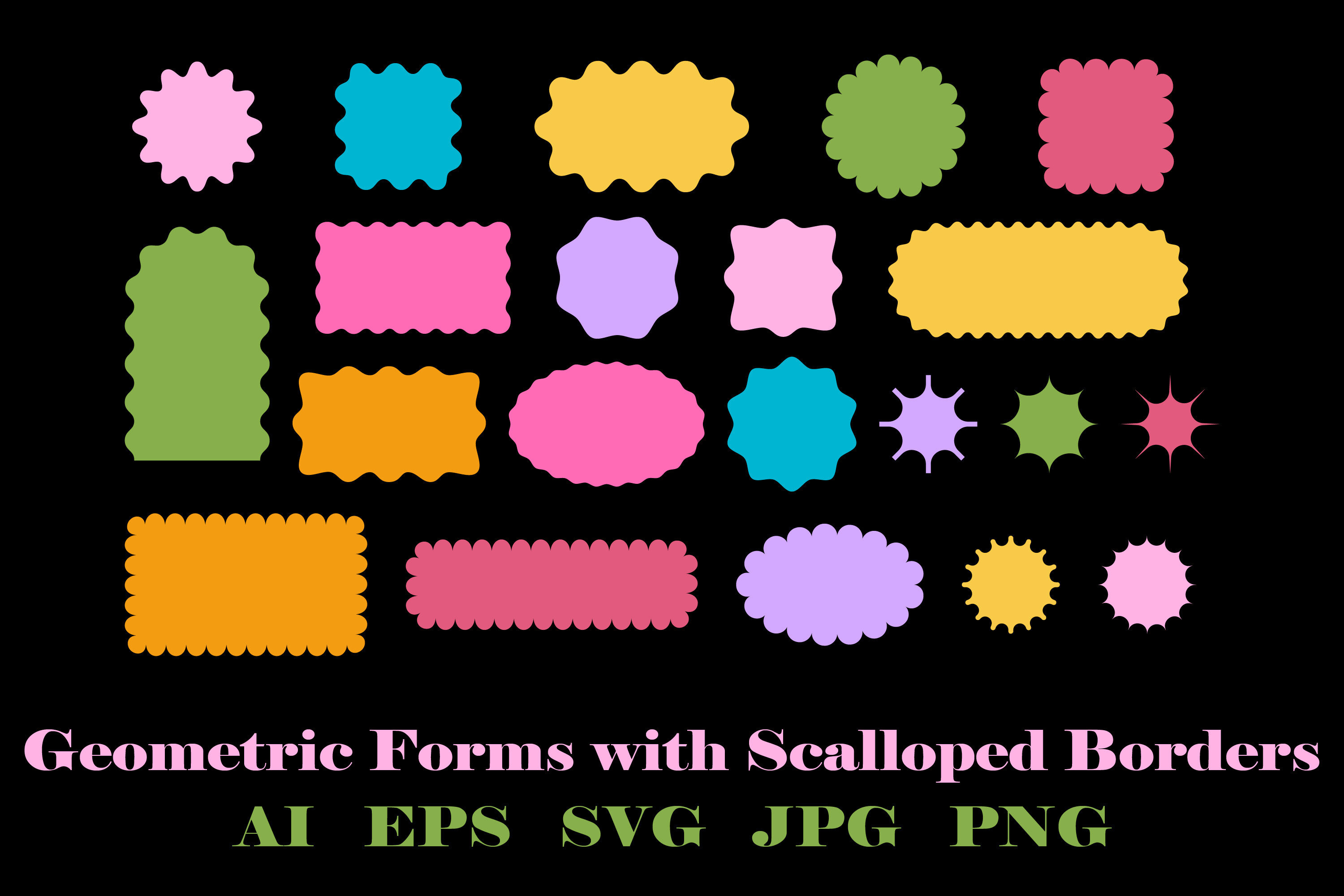 Geometric Forms with Scalloped Edges