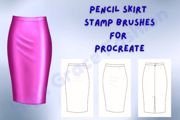 Pencil Skirt Procreate Stamp Brushes