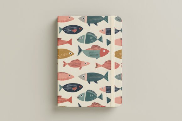 Retro Colorful Fish Seamless Pattern Graphic Patterns By Kanweat