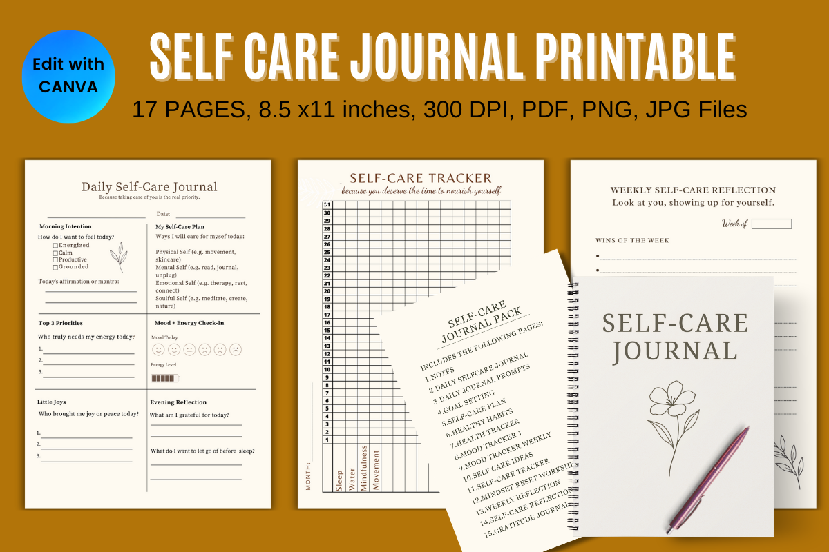 Self-Care Journal Canva Template