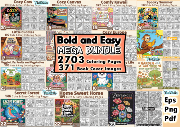 2703 Bold and Easy Bundle Coloring Pages