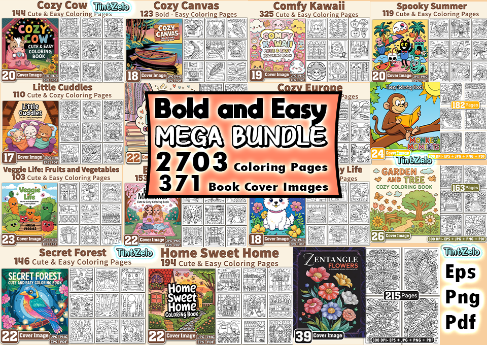 2703 Bold and Easy Bundle Coloring Pages