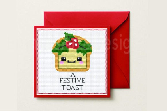 A Festive Toast, Stitch Christmas Card