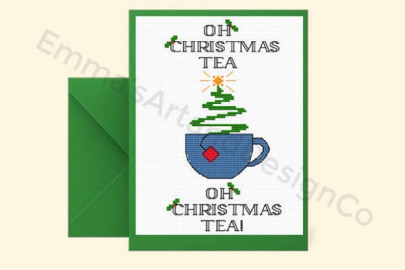 Christmas Tea, Stitch Christmas Card