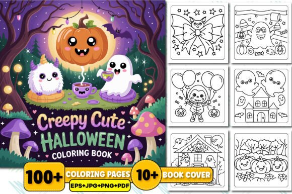 Creepy Cute Halloween Coloring Book Graphic by Trusted Publications ...