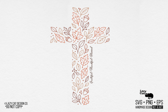 Fall Christian Cross leaves SVG PNG